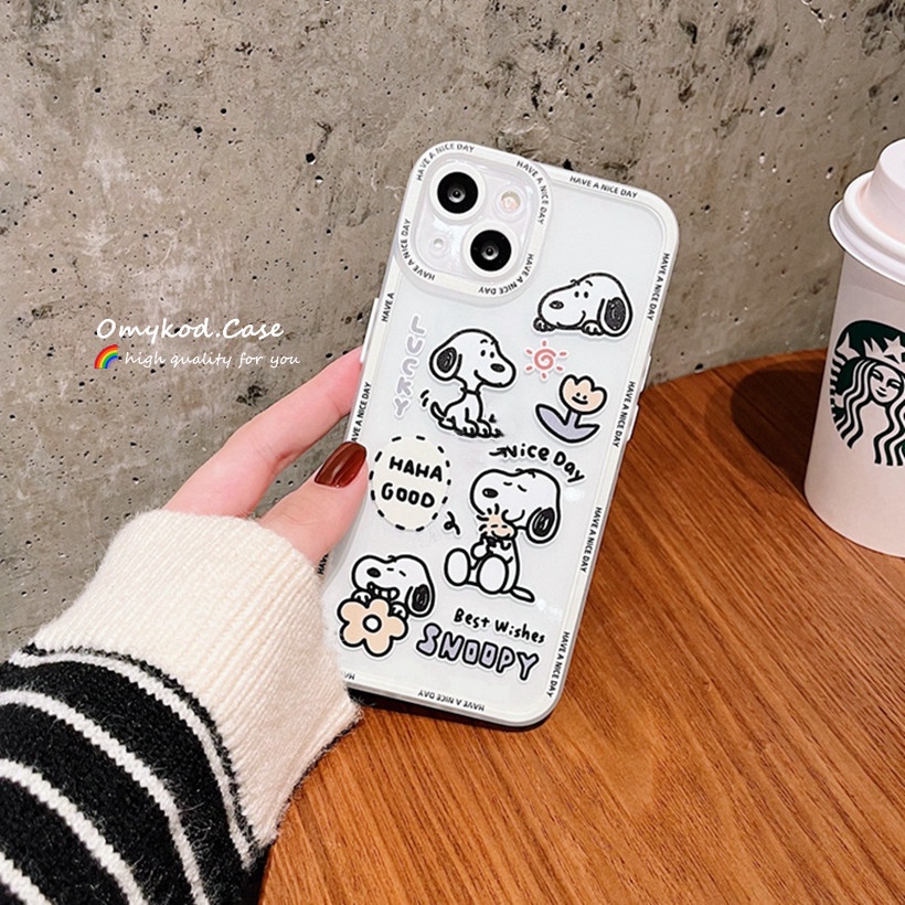 Ốp Điện Thoại Silicon TPU Mềm Trong Suốt In Hình Snoopy Cho Samsung S21 S20 FE S22 S21 S20 + Ultra Note 20 + M33 M23 M53 Chống Sốc