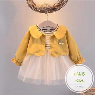 Set váy công chúa kèm áo khoác thu điệu đà cho bé 10-24kg