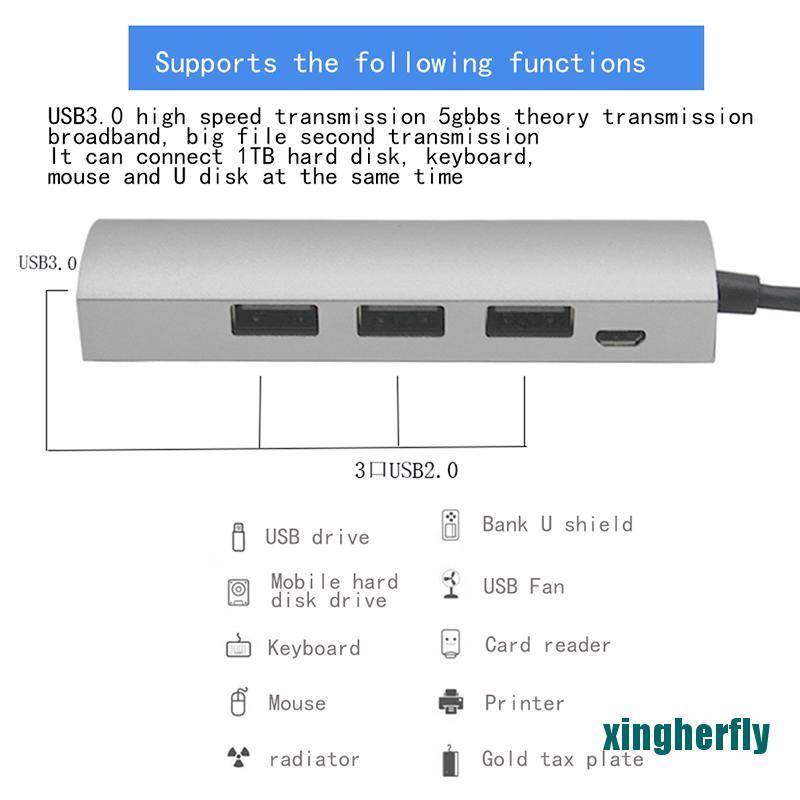 Bộ Chia Nguồn Xl Lw Type-C Usb 3.0 Hub 3.1 1 Drives 4 Xvvz