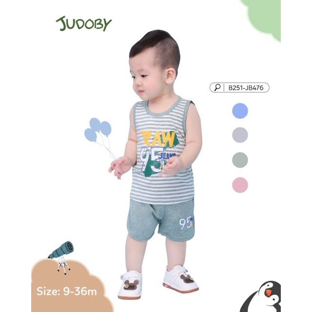 Bộ ba lỗ/ sát nách bé trai, bé gái Judoby  9-36M JB476