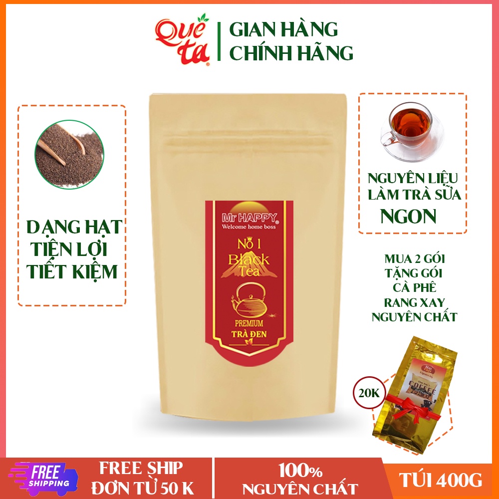 [Mua 2 tặng gói cafe]Trà đen CTC làm trà sữa ngon hiệu Quê Ta, gói 300g, 100% nguyên chất, tiết kiệm tiện lợi