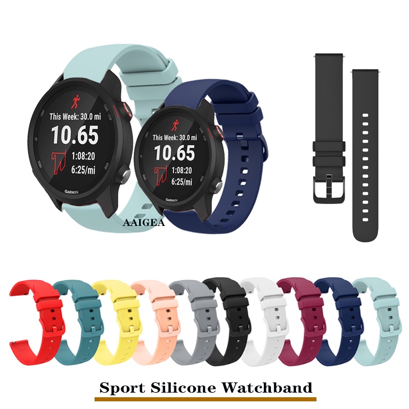 Dây Đeo Silicone 20mm Cho Garmin Forerunner 645 245 55 158 / Venu Sq music / venu2 plus