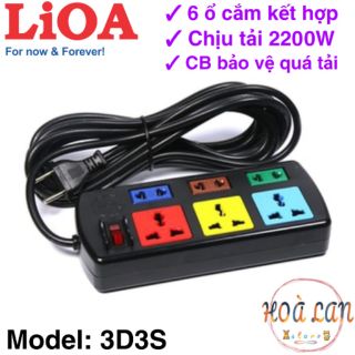 Ổ cắm lioa 3d3s 6 ổ cắm / dây 3m và 5m
