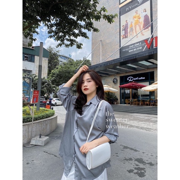 Sơ mi lụa chất dày form rộng chất lụa trượt loại đẹp ( Ảnh thật ) | BigBuy360 - bigbuy360.vn