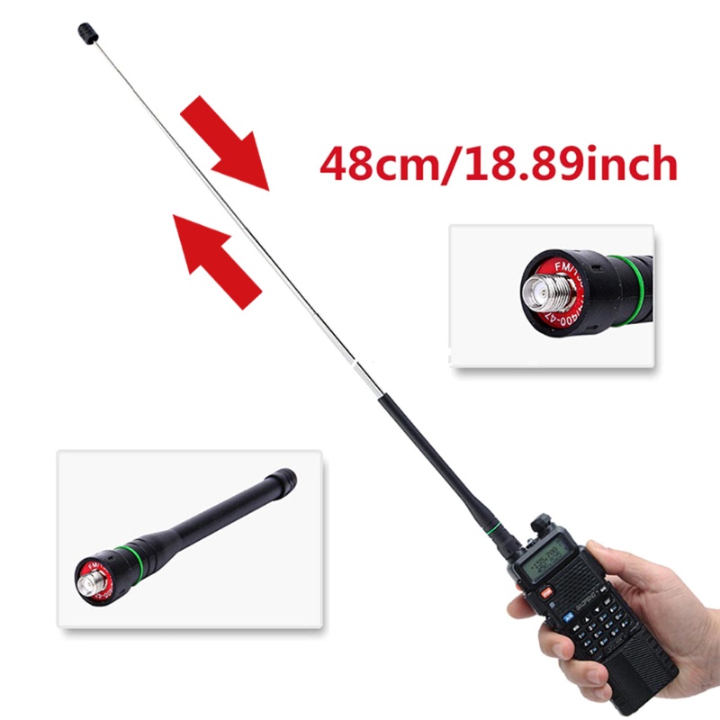Cáp Nối Ăng Ten UHF VHF Màu Đen Có Thể Điều Chỉnh Cho UV-9R Plus BF-888S UV-82