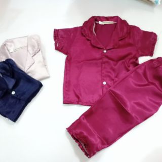 Bộ pijama lụa, phối bèo cho bé size 1_4 (8-36kg)