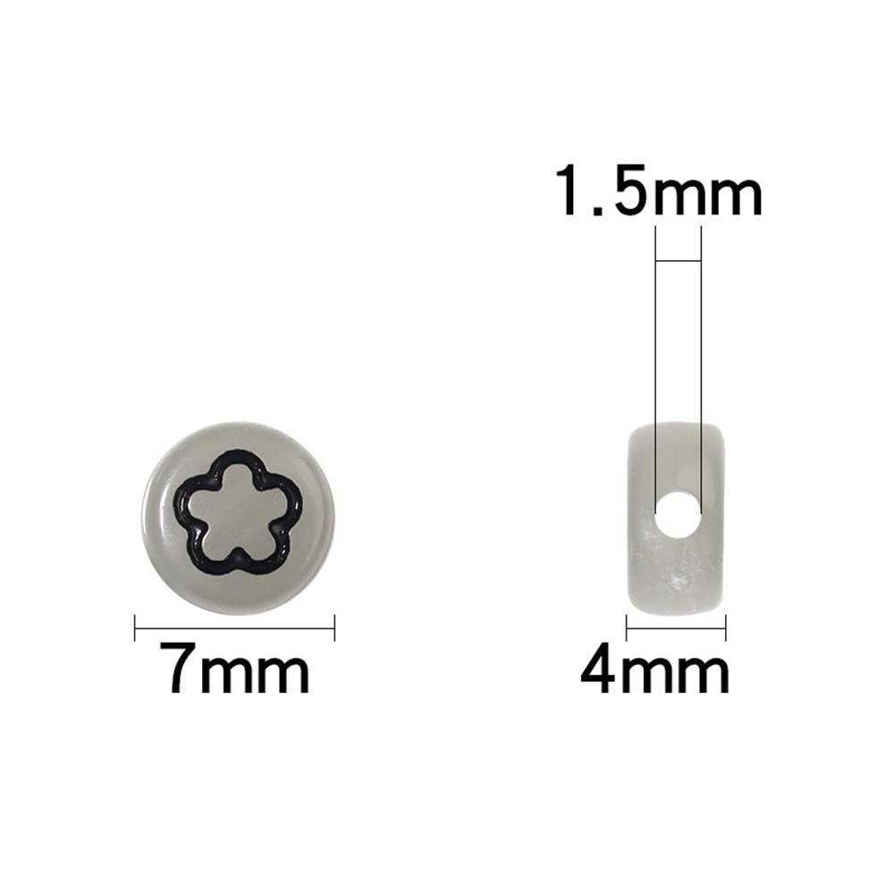 QQMALL Hạt Acrylic Màu Đen Xỏ Lỗ Hình Trái Tim Dùng Để Làm Trang Sức DIY