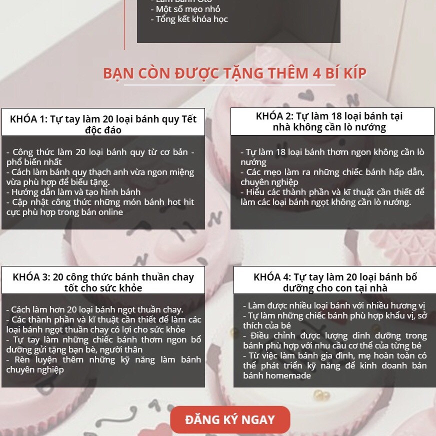 Toàn quốc - [E-voucher] Trọn bộ 5 FULL khóa học "Làm bánh sinh nhật và các loại bánh ngọt" [UNICA.VN]