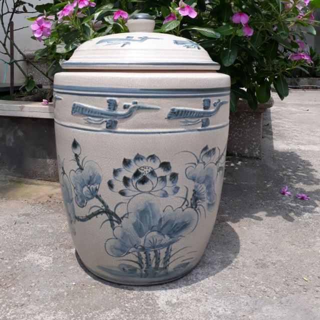 Hũ gạo men rạn 15kg