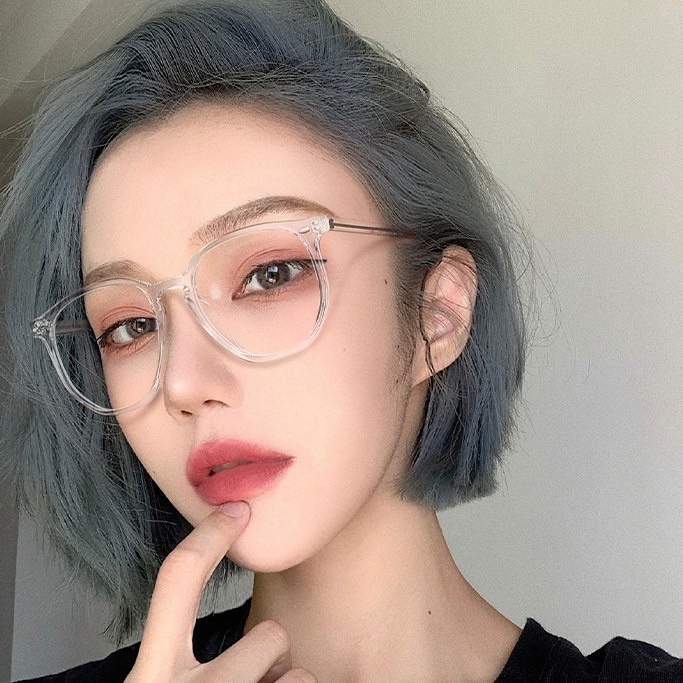 Kính mắt nam nữ không độ giá rẻ mẫu mới thay được mắt cận đơn giản dễ thương ba màu KTT6