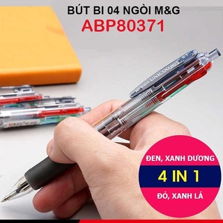 Bút bi 4 màu m&g abp80371 nét 0.7mm - ngòi xanh dương, xanh lá,đen,đỏ
