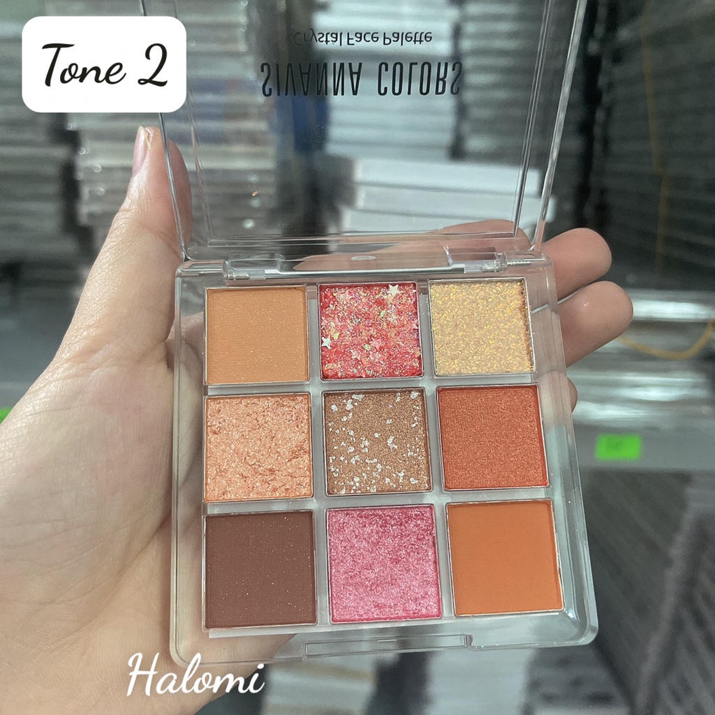 Bảng phấn mắt 9 ô Sivanna nhũ mịn lì siêu xinh trendy HF651