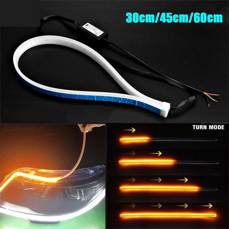 [Mã LIFE2104ALL giảm 10% đơn 50K] Set 2 đèn LED dây siêu mỏng 30cm 45cm 60cm tín hiệu kép cho xe ô tô chất lượng cao