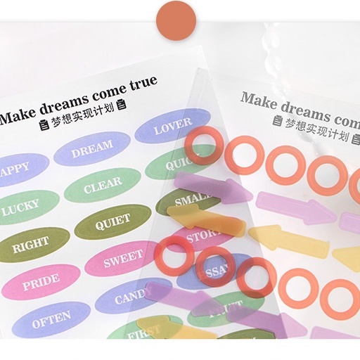 SET 6 TỜ STICKER NGÀY THÁNG, SỐ, CHỮ NHIỀU MÀU CUTE