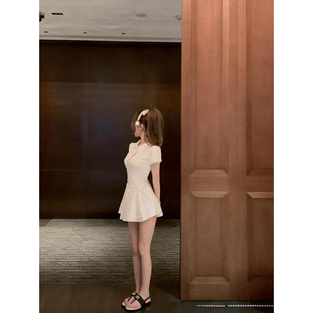 Váy Ngọt Ngào Cho Nữ của Mùa Hè  Phong Cách Mới cổ polo sơ mi, váy nữ