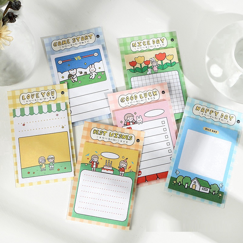 Tập Giấy Ghi Chú 6 Phong Cách Dễ Thương