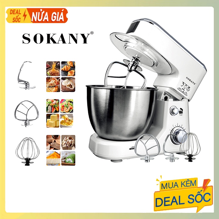 Máy nhồi bột SOKANY SC-209 đa năng - Kiêm đánh trứng 4L