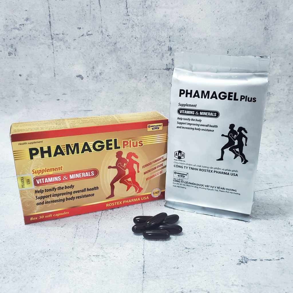 Viên uống bổ sung vitamin tổng hợp và khoáng chất Phamagel Plus bồi bổ cơ thể, tăng cường sức khỏe