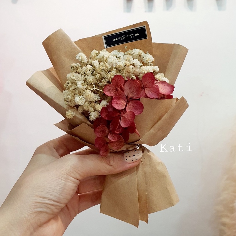 Bó hoa baby khô, hoa mini trang trí bánh kem, hộp quà, decor, quà tặng