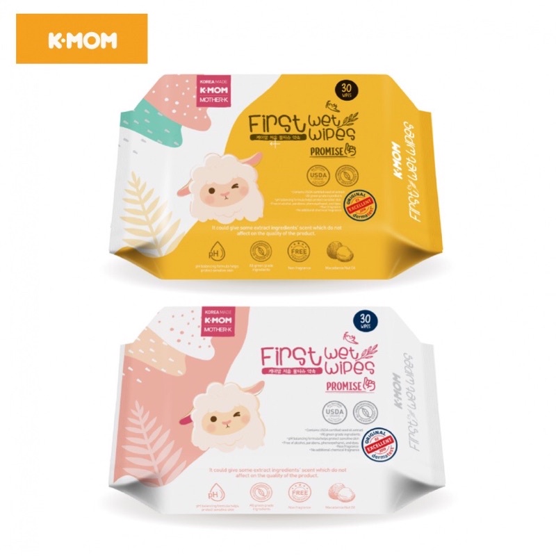 Khăn Ướt Cao Cấp K-Mom Hàn Quốc First Wet Wipes (30pcs)