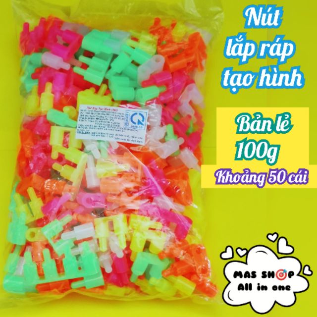 [100g khoảng 50 cái lớn / 130 cái nhỏ] Đồ chơi nút lắp ráp tạo hình size lớn