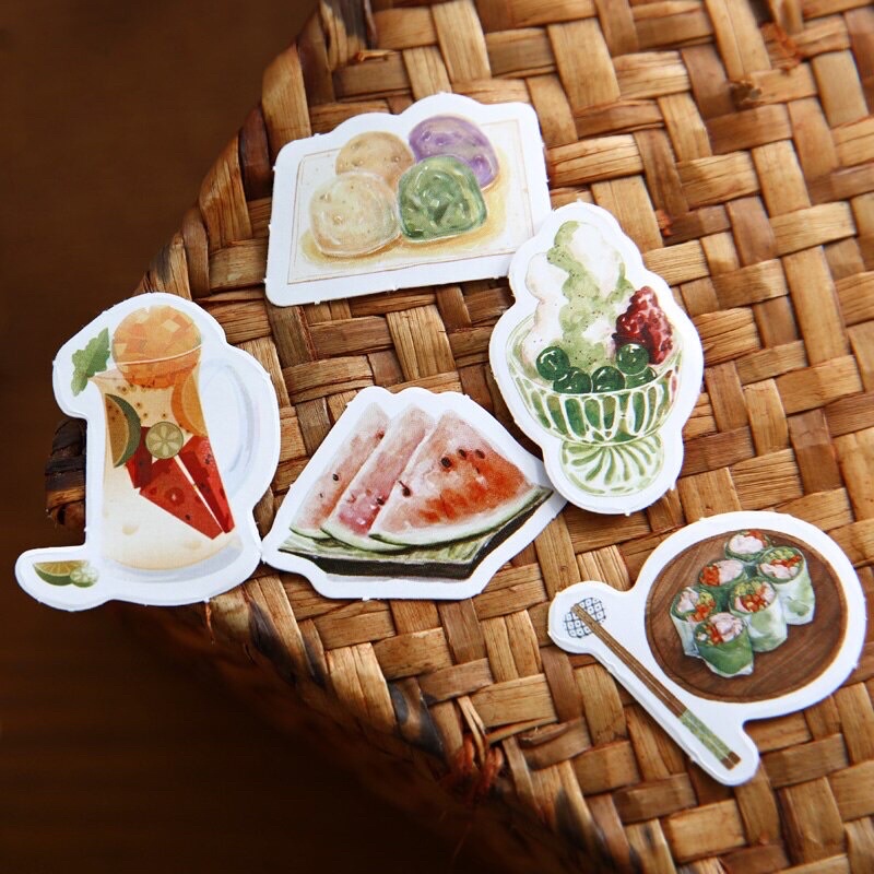 Set 45 Nhãn Dán/Sticker Các Món Ăn