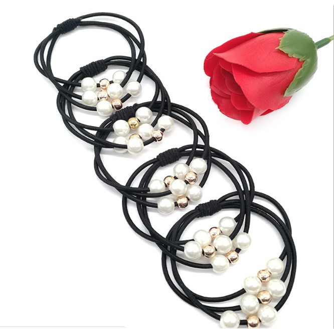 Dây Cột Tóc Đính Ngọc Trai Đơn Giản Cho Nữ