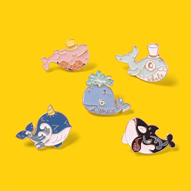 Ghim cài áo hình cá voi dễ thương cho nữ
