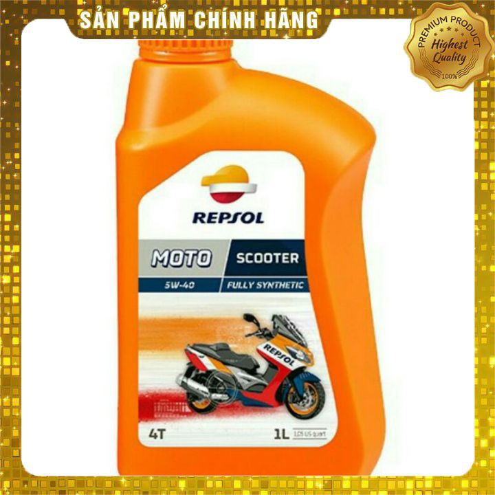 [HÀNG CHÍNH HÃNG] Nhớt Repsol Moto Scooter 4T 5W40 Fully Synthetic 1L , Nhớt Repsol Moto Scooter 4T 5W40 Fully Synthetic