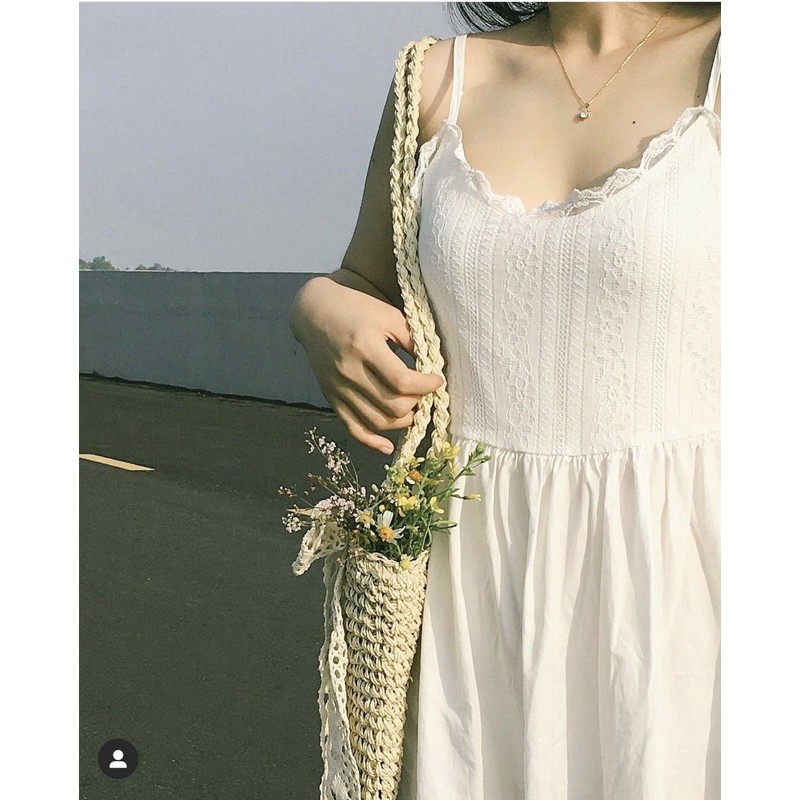 Váy 2 dây mãi ren trắng 🌊 | BigBuy360 - bigbuy360.vn