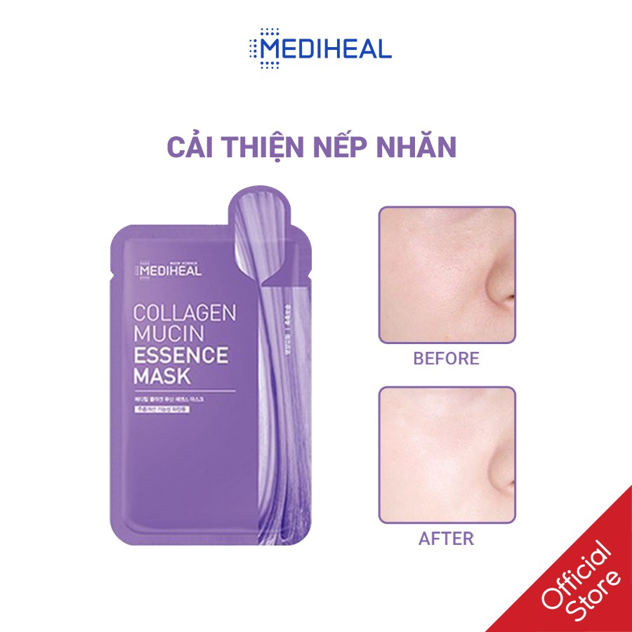 [Nhập mã COSMH22 giảm 8%] Mặt Nạ Giảm Nếp Nhăn Ngăn Ngừa Lão Hoá Mediheal Collagen Mucin Essence Mask 20ml [K110]