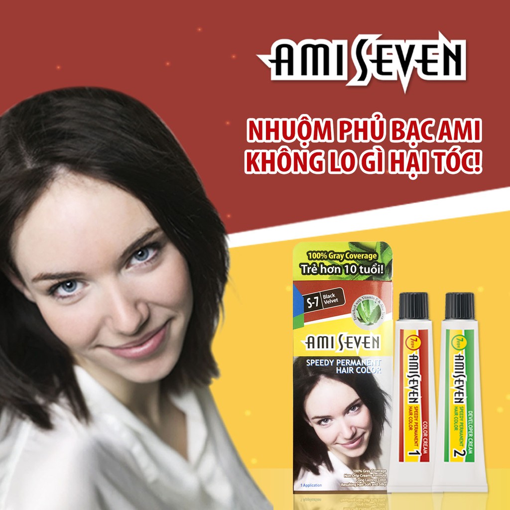 Nhuộm phủ bạc dược thảo số S7 Đen tự nhiên - Nhanh 7 phút