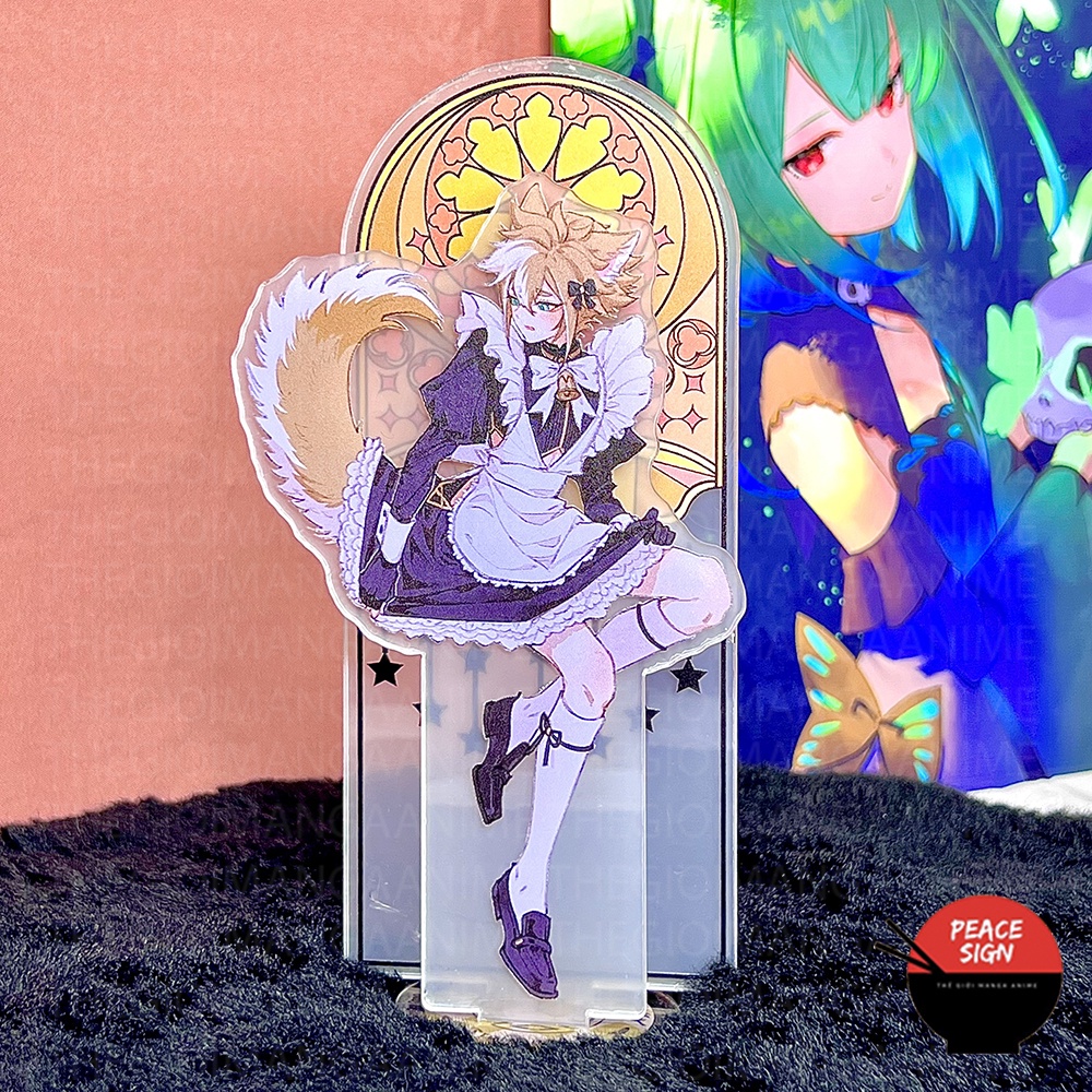 Standee GENSHIN IMPACT ver HẦU GÁI tượng acrylic anime mica chibi trang trí trưng bày mô hình game