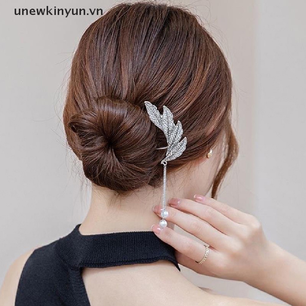 Trâm Cài Tóc Chữ U Đính Đá &amp; Ngọc Trai Giả