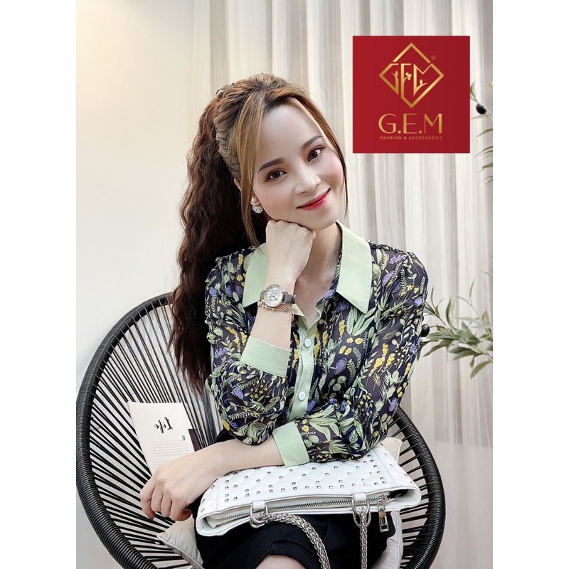 ÁO SƠ MI NỮ CỔ ĐỨC CÁCH ĐIỆU PHỐI HOA VĂN LẠ - ĐI HỌC ĐI LÀM CÔNG SỞ ĐỀU ĐƯỢC - DỄ PHỐI CHÂN VÁY HAY QUẦN TÂY - JEAN