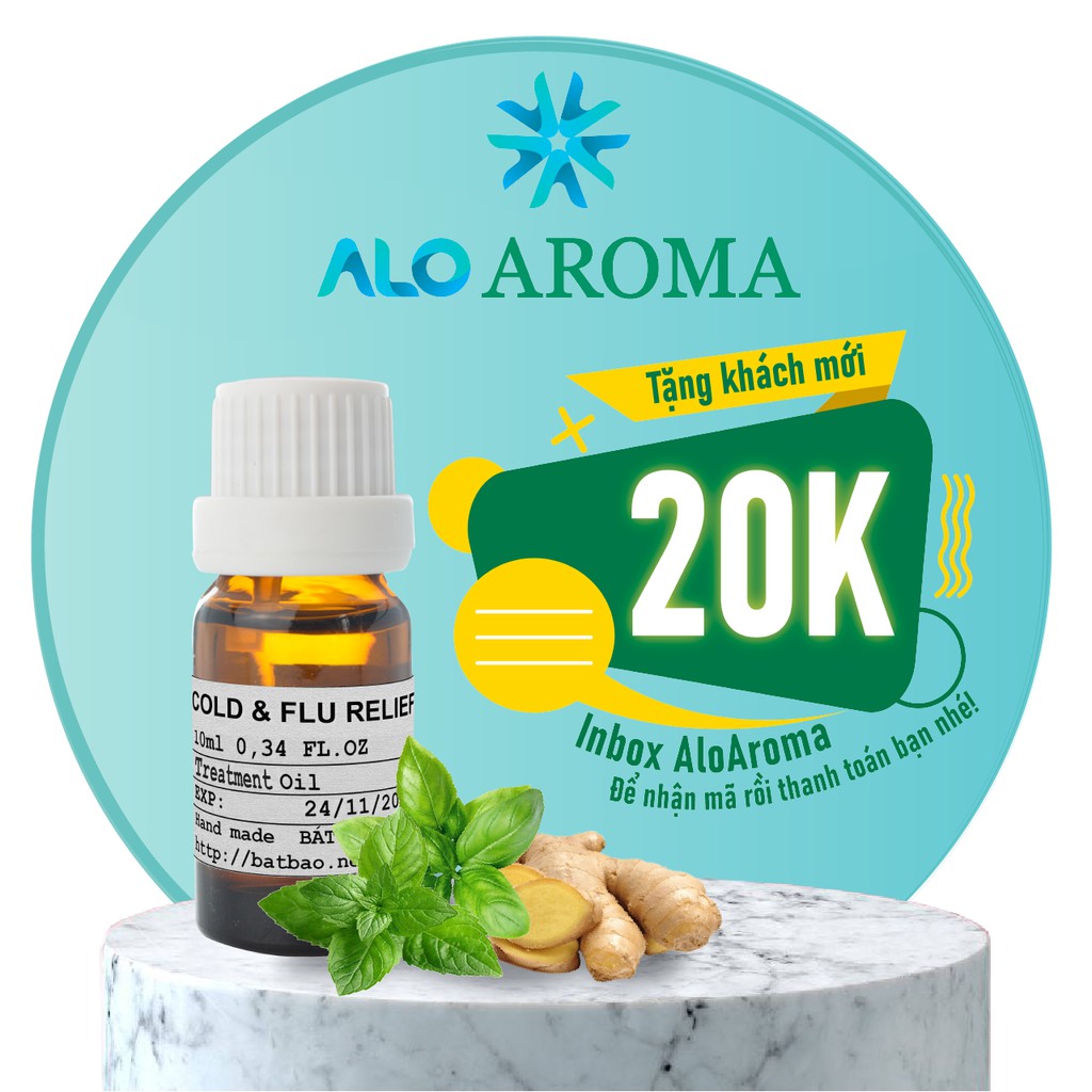 Tinh Dầu Thiên Nhiên Hỗ Trợ Trị Cảm Cúm, Cảm Lạnh AloAroma 10ml (Flu Treatment Essential Oil)