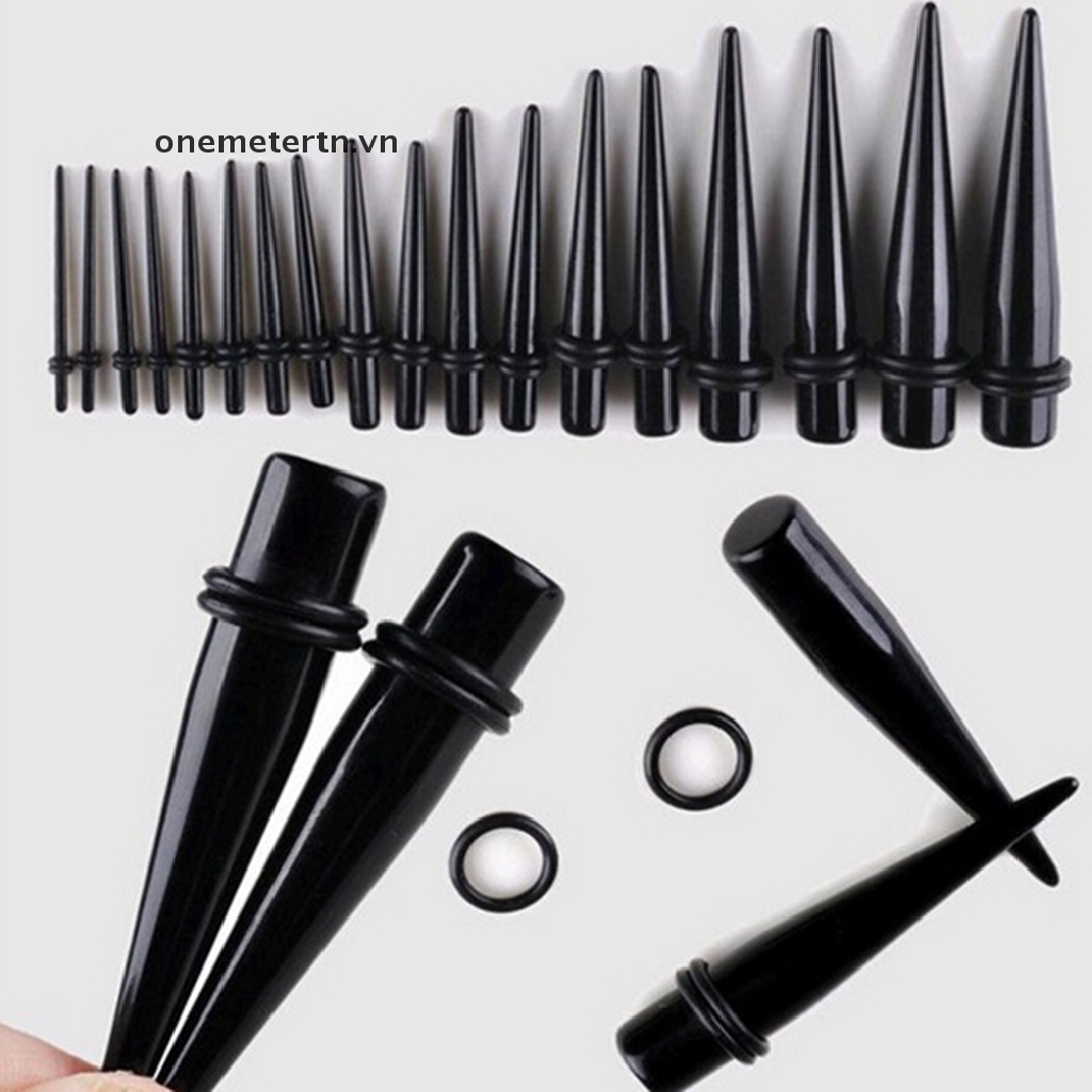 Set 2 Bông Tai Nong Lỗ 00G-16G Màu Đen Cá Tính