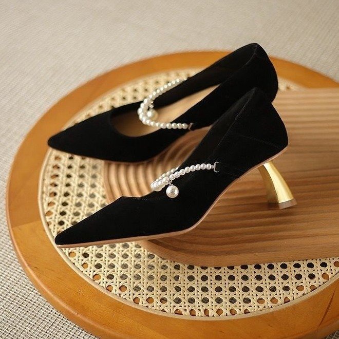 Giày Cao Gót Mũi Nhọn Thời Trang Xuân Thu 2022 Phong Cách Mới Cho Nữ