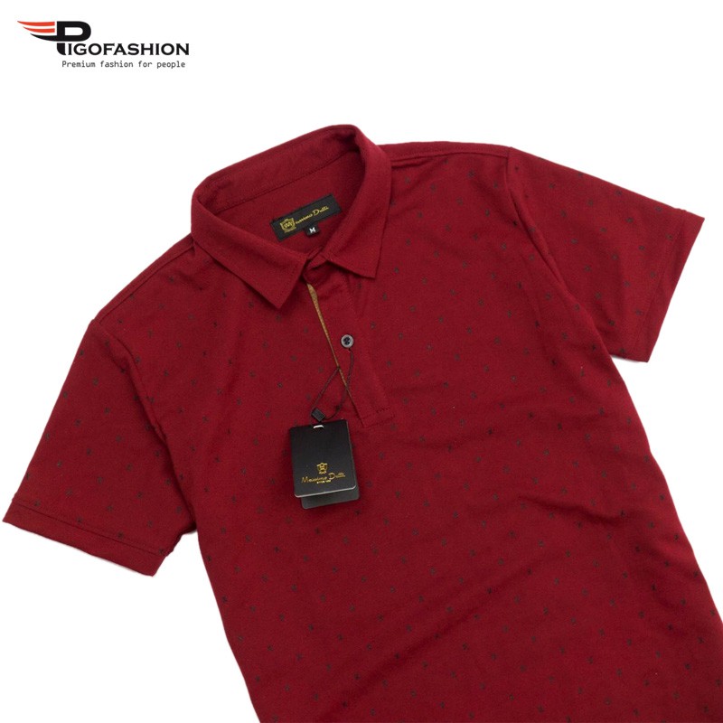 Áo thun nam cổ bẻ họa tiết Pigofashion GU02 (xanh đen) | BigBuy360 - bigbuy360.vn