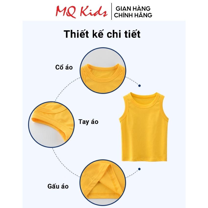 Áo thun ba lỗ cotton cho bé MQ kids trơn basic hàng chính hãng từ 10-25kg