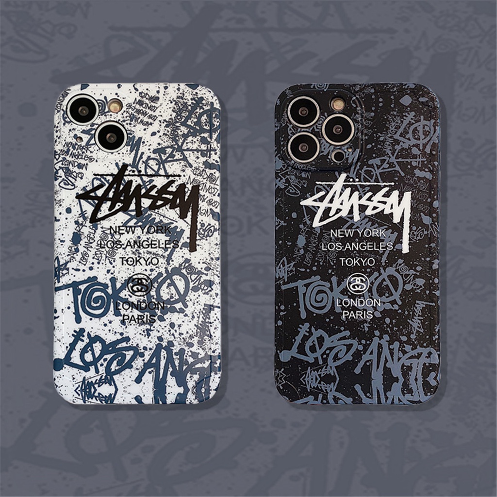 Ốp Điện Thoại Nhựa Cứng Họa Tiết graffiti STUSSY Cho iphone15 14 13 12 mini 11 pro max 6 / 6s 7 / 8plus se2 x / xs xr xsmax #HG5123