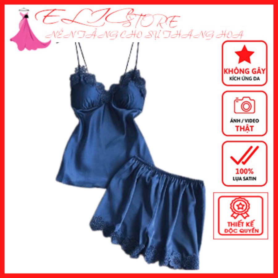 Bộ Đồ Ngủ Chất Liệu Lụa Satin Thương Hiệu ELIC STORE - Hàng Cao Cấp