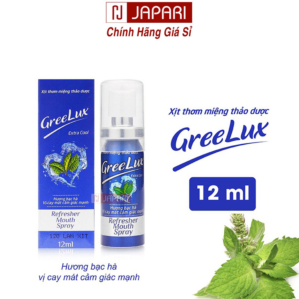 Xịt Thơm Miệng Listerine / Greenlux Chính Hãng - Chai Xịt Thơm Miệng Thảo Dược Bạc Hà Khử Mùi Hôi Miệng - japari