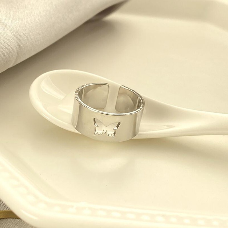Bộ 2 nhẫn hình bướm đính đá thời trang phong cách cổ điển