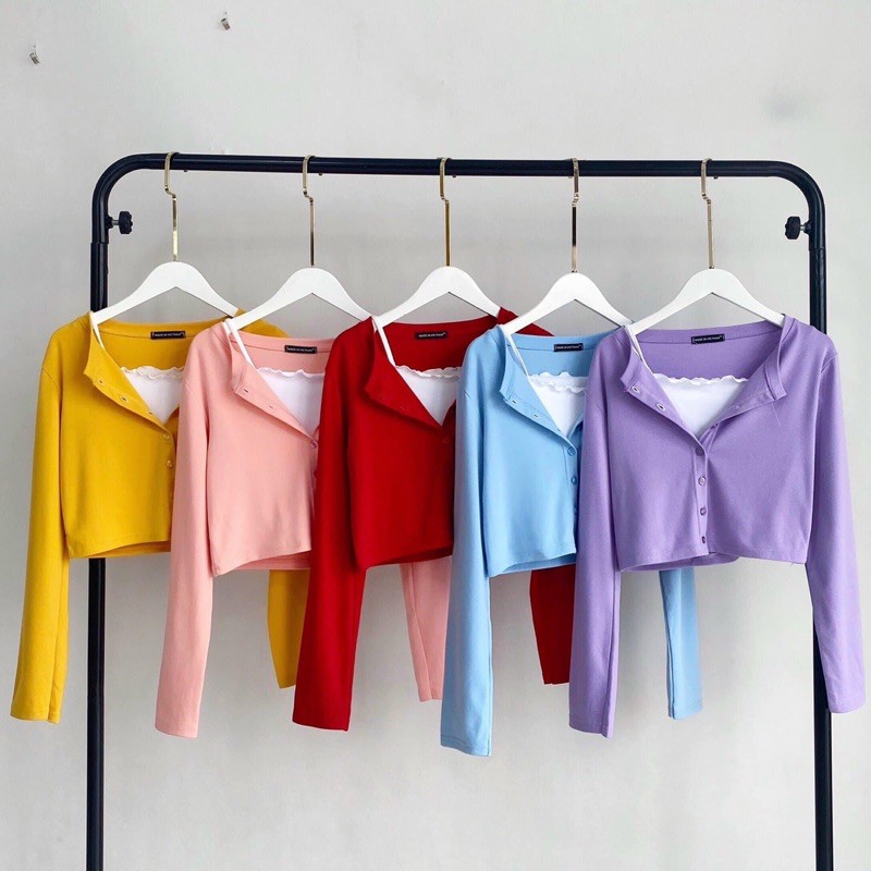 Set Áo CropTop Ulzzang Ảnh Thật