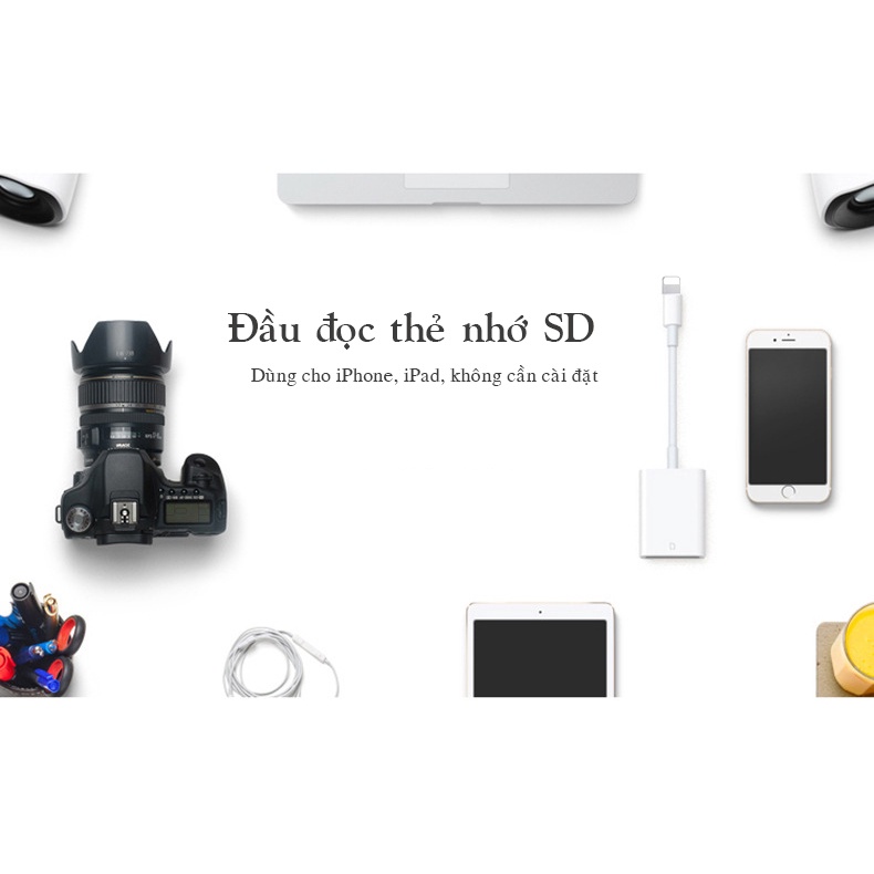 Đầu đọc thẻ nhớ SD dùng cho ĐT táo,tablet táo tiện lợi khi sử dụng máy ảnh