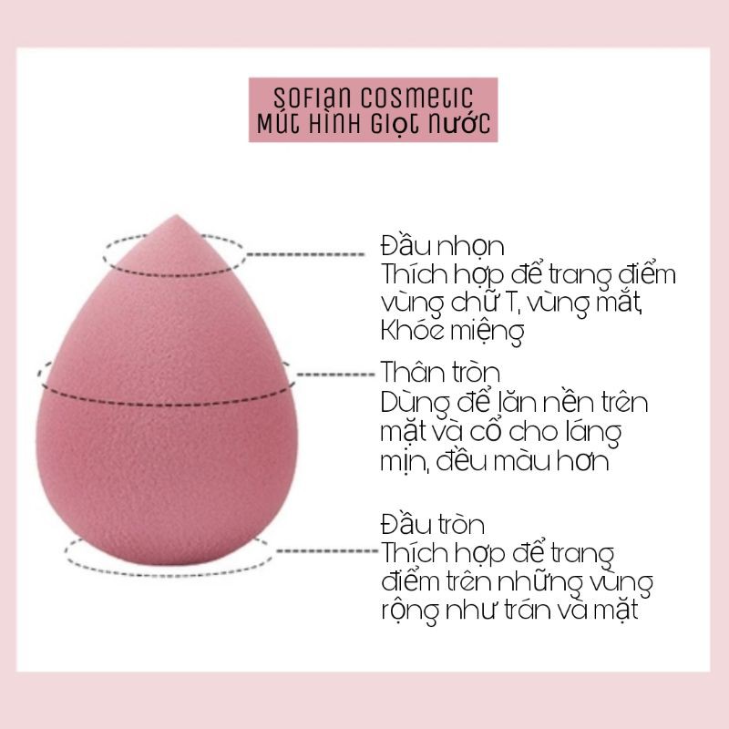 (CHÍNH HÃNG) MARCEL - Hộp 4 bông mút tán kem nền nội địa Trung Marcel Beauty Egg Puff hình giọt nước, hình oval, có vát