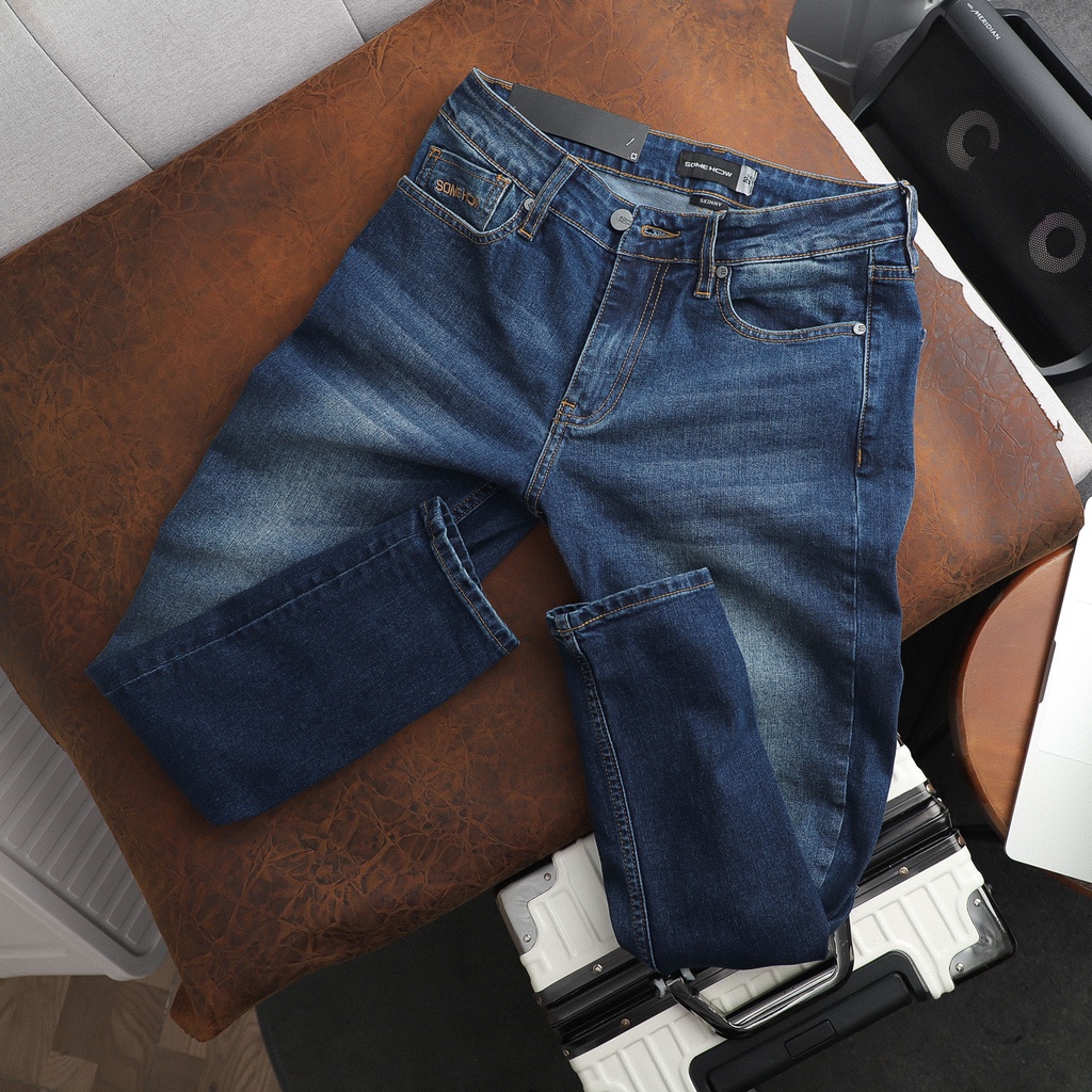 Quần Jean Nam Skinny Green Ess Blue , Chất Vải Cotton Pha Spandex Thoải Mái , QJ004097 ,SOMEHOW