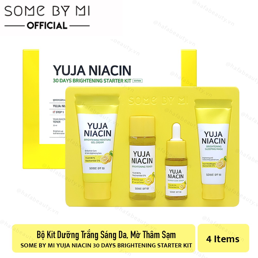 Set dưỡng trắng da, giảm thâm mụn Yuja Niacin 30 Days Brightenings Starter Kit Mini Size