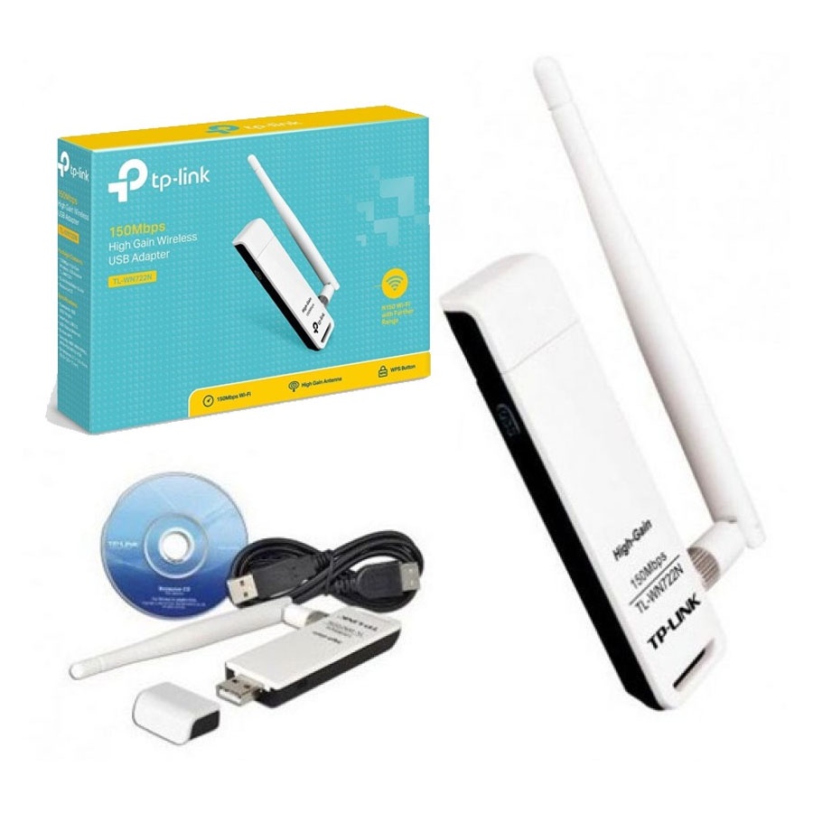USB Wireless thu sóng WiFi Tplink WN-722N chuẩn N 1 Anten tốc độ 150Mbps - Hàng Chính Hãng BH 24 Tháng